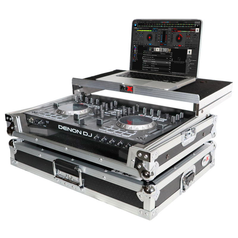 PROX-X-DNMC4000 LT DJ Controller Road Case - Flight Case for Denon MC4000 Digital Controller W-Laptop Shelf
