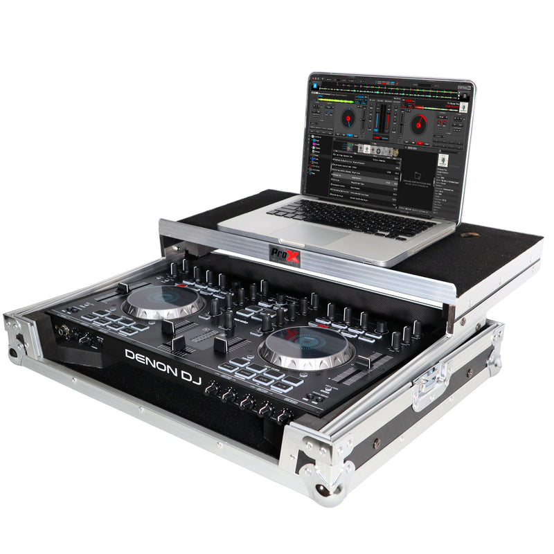 PROX-X-DNMC4000 LT DJ Controller Road Case - Flight Case for Denon MC4000 Digital Controller W-Laptop Shelf