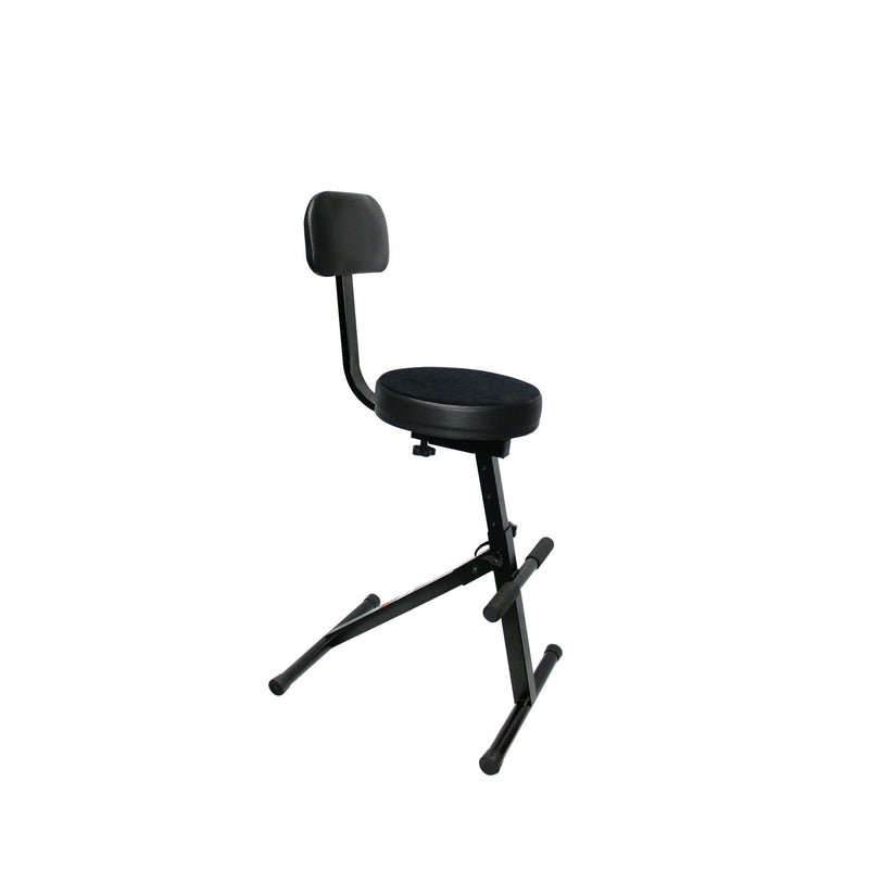 PROX-X-X-GIG CHAIR DJ/Guitariste Chair - Gig Chair - Portable Adjustable - Padded Foam Velvet Covered 13" Seat