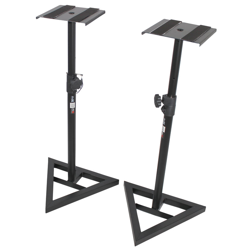PROX-X-MS12 Monitor Stand - Pair of Monitor Speaker Platform Stands W-Rubberized Platform and Wide Base