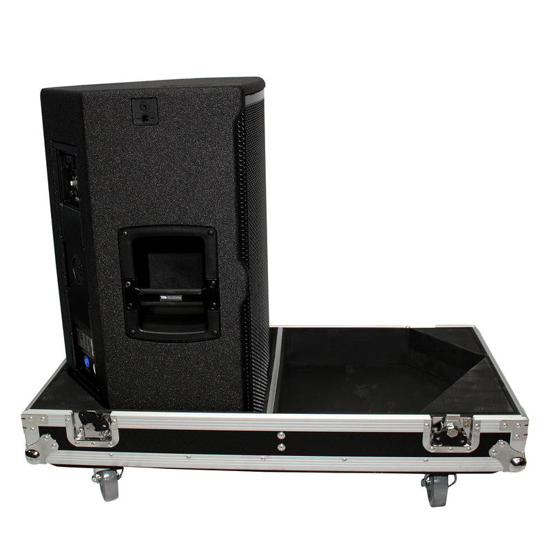 PROX-X-RCF-TT25-AX2W Speaker Road Case - Flight Case for Two RCF-TT25-A II High Definition Two-Way Speakers with 4 Inch Wheels