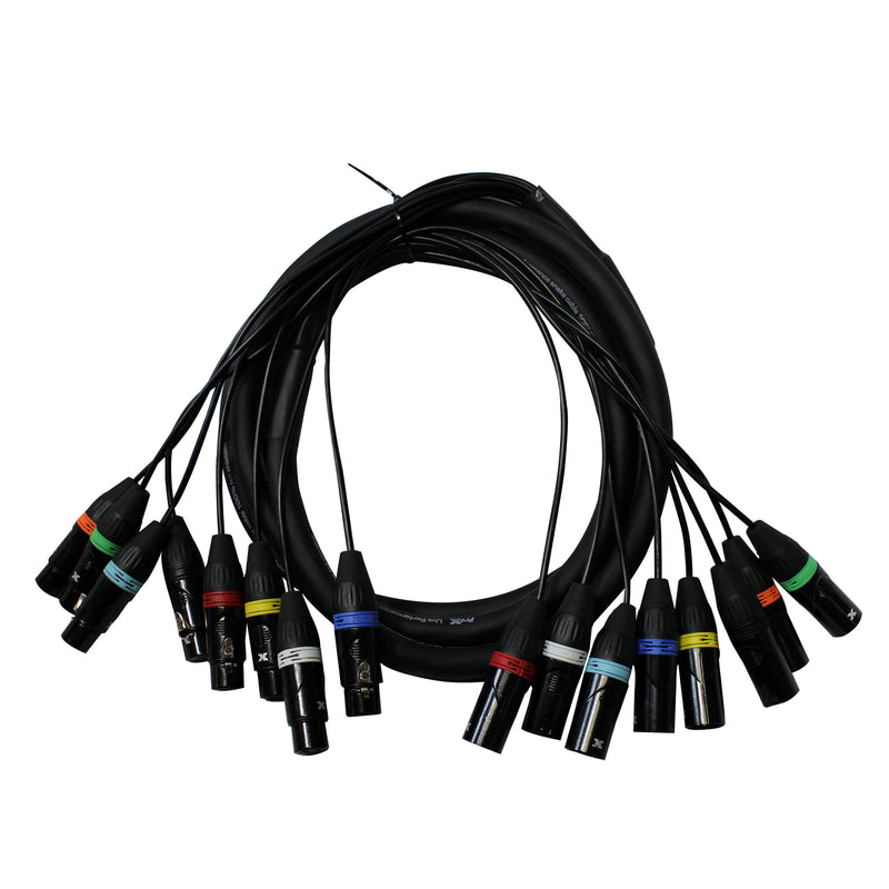 PROX-XC-8XLR10 Snake 8 channels - 8 Ft. 8-Channel XLR3-F to XLR3-M Balanced Snake Cable