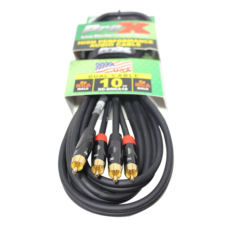 PROX-XC-DRCA10 Cable - 10 Ft. Dual RCA-M to Dual RCA-M High Performance Audio Cable