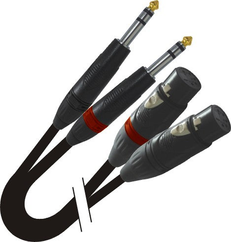 PROX-XC-DSXF03 Cable - 3 Ft. Balanced Dual 1/4" TRS-M to Dual XLR3-F High Performance Audio Cable