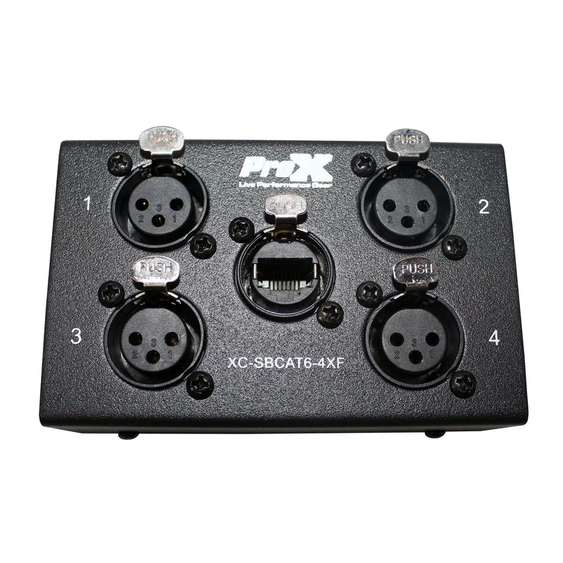 PROX-XC-SBCAT6-4XF Snake Cat6 4 ch. - 4 Channel XLR-F CAT6 Audio/DMX Portable Snake Box