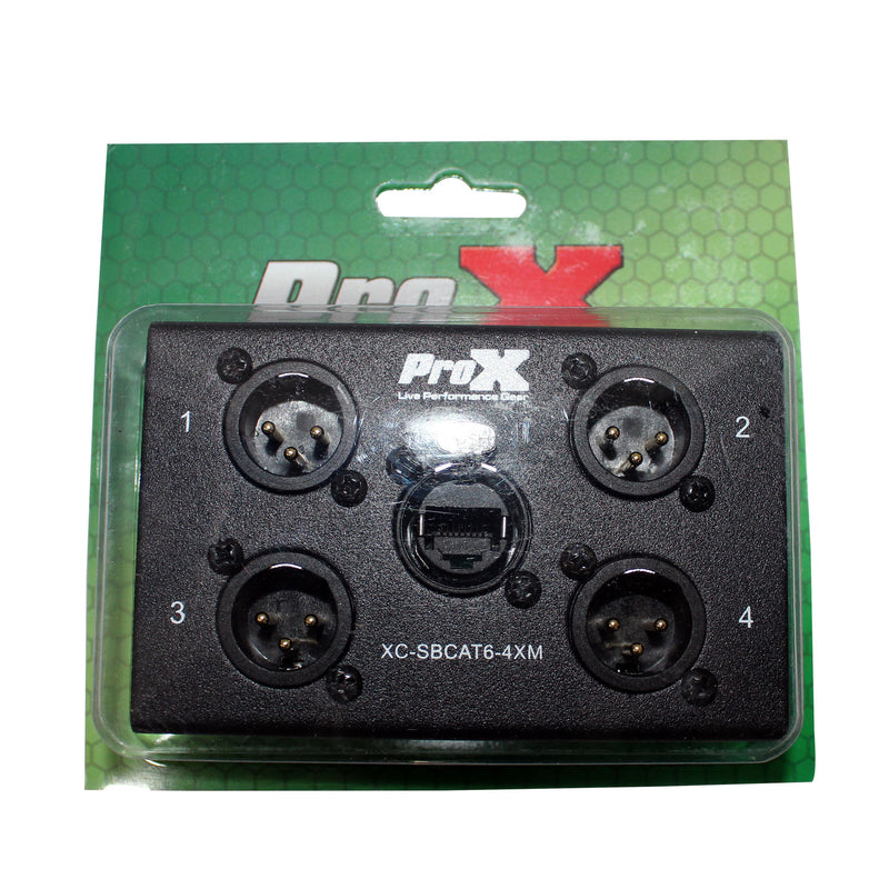 PROX-XC-SBCAT6-4XM Snake Cat6 4 ch. - 4 Channel XLR-M CAT6 Audio/DMX Portable Snake Box