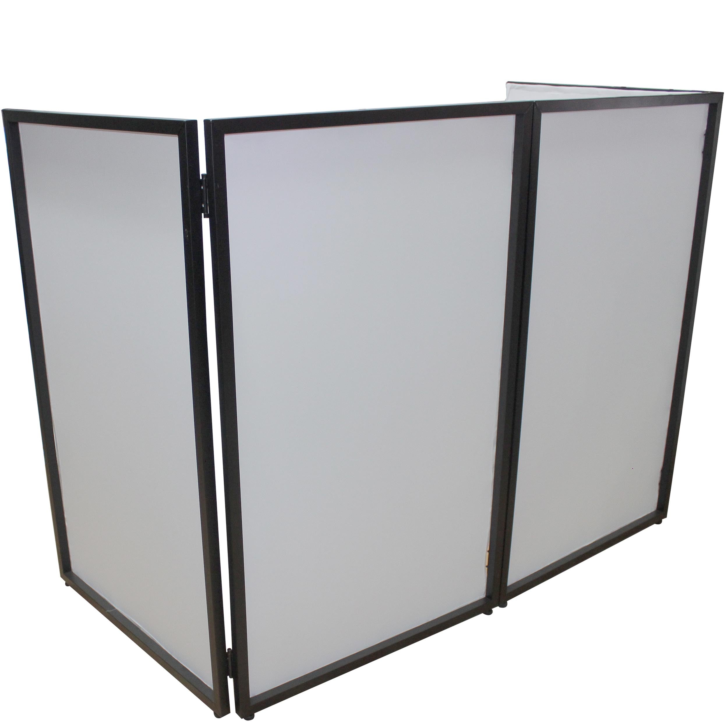 PROX-XF-4X3048B-MK2 DJ Façade with bag - 4 Panel DJ Facade Black Collapse and Go Facade Panels W-Carry Bag | Black-White Scrims