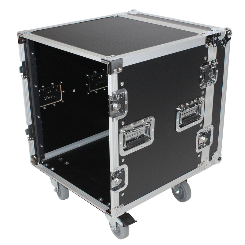 PROX-XS-12R18W - 12U Space Amp Rack Mount ATA Flight Case 18 Inch Depth W-Casters Shipped Disassembled