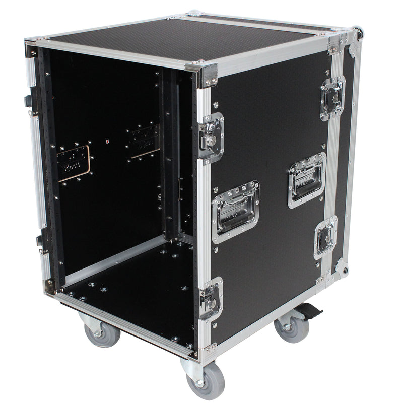 PROX-XS-14R18W - 14U Space Amp Rack Mount ATA Flight Case 18 Inch Depth W-Casters