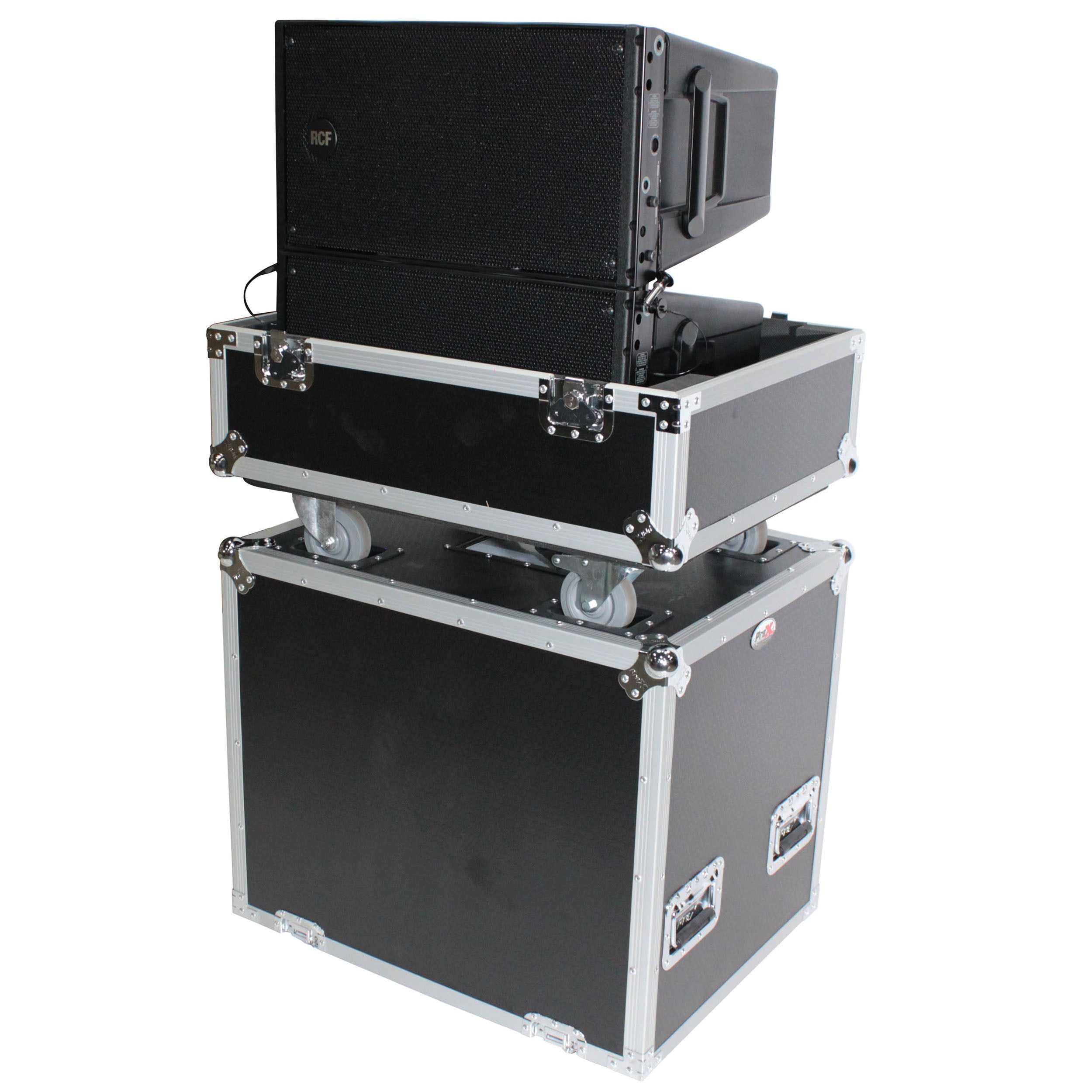 PROX-XS-282620LASPW Speaker Road Case - Universal Line Array Speaker Flight Case W-Wheels for 2 Speakers