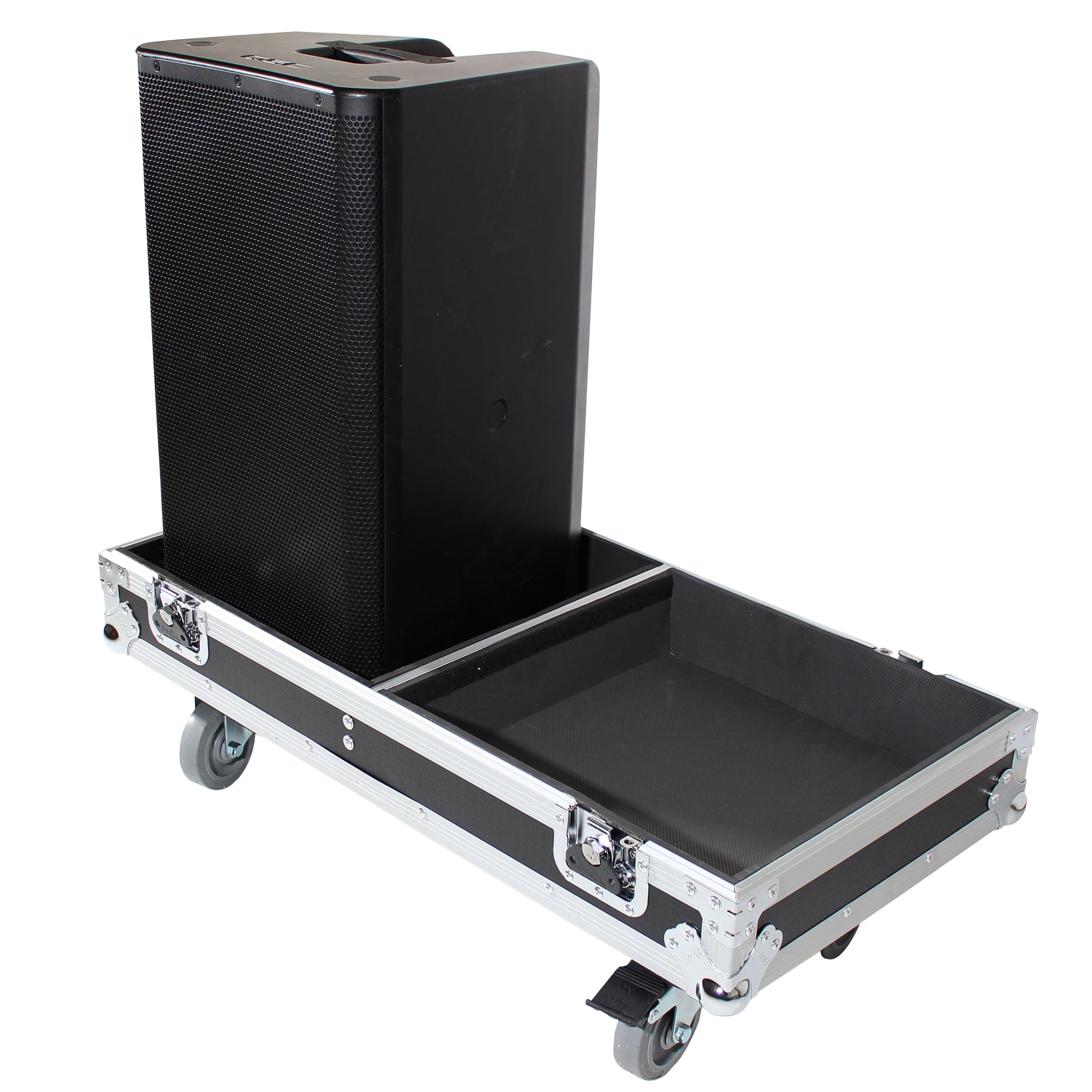 PROX-X-QSC-K12 Speaker Road Case - ProX ATA style Flight Case for 2x QSC K12 or K12.2 Speakers