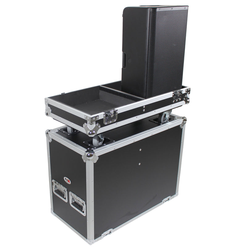 PROX-X-QSC-K12 Speaker Road Case - ProX ATA style Flight Case for 2x QSC K12 or K12.2 Speakers
