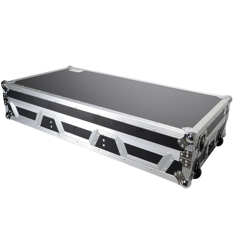 PROX-XS-CDM3000WLT - Flight Case DJ Coffin for Pioneer Mixer DJM-900NXS2 and 2 CDJ-3000 W-Wheels and Laptop Shelf