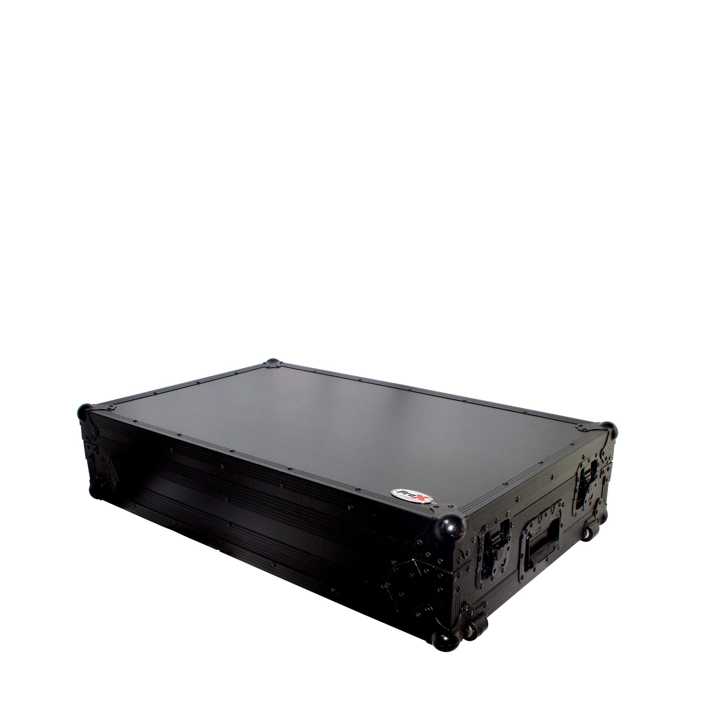 PROX-XS-DDJSZ WBL - Flight Case For Pioneer DDJ-SZ DDJ-RZ Digital Controller W-Wheels | Black on Black