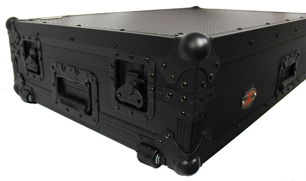 PROX-XS-DDJSZ WBL - Flight Case For Pioneer DDJ-SZ DDJ-RZ Digital Controller W-Wheels | Black on Black