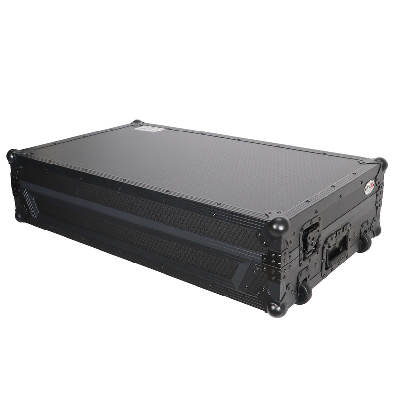 PROX-XS-DDJSZ WLTBL - Flight Case For Pioneer DDJ-SZ DDJ-RZ Digital Controller W-Laptop Shelf & Wheels | Black on Black