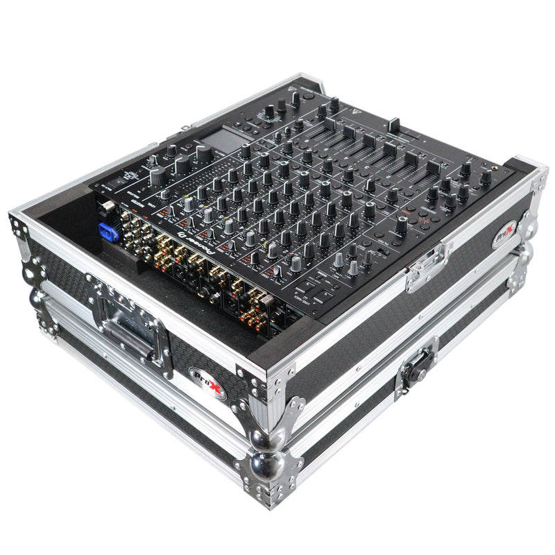 PROX-XS-DJMV10 - ATA Style Hard Travel Case for Pioneer DJM-V10 6 Channel DJ Mixer - Silver on Black