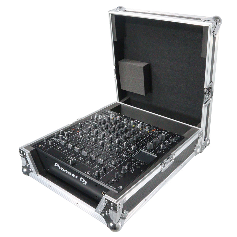 PROX-XS-DJMV10 - ATA Style Hard Travel Case for Pioneer DJM-V10 6 Channel DJ Mixer - Silver on Black
