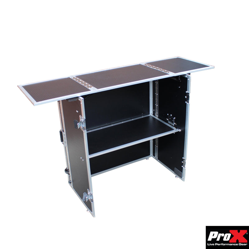 PROX-XS-DJSTN - Transformer Series DJ Folding Workstation Table - Fold Away W-Wheels