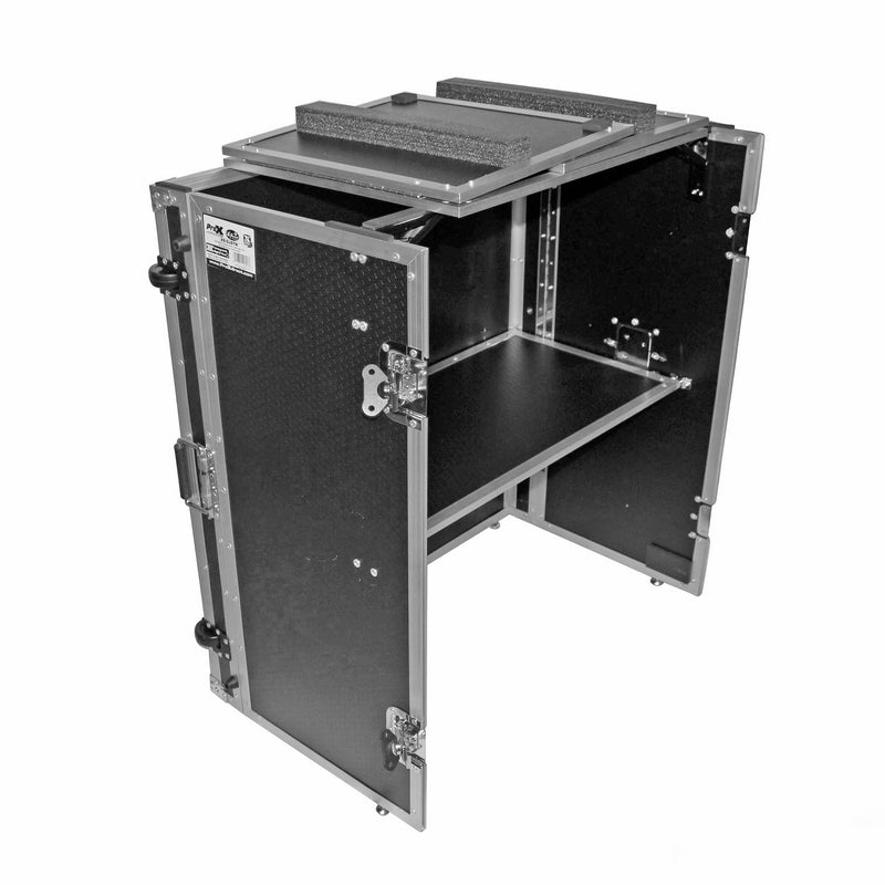 PROX-XS-DJSTN - Transformer Series DJ Folding Workstation Table - Fold Away W-Wheels