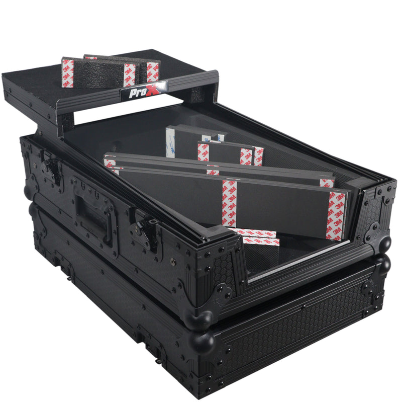 PROX-XS-M11LTBL - Fits Pioneer DJM S11 / Rane 70 / 72 MK2 w/ Laptop Shelf Black on Black