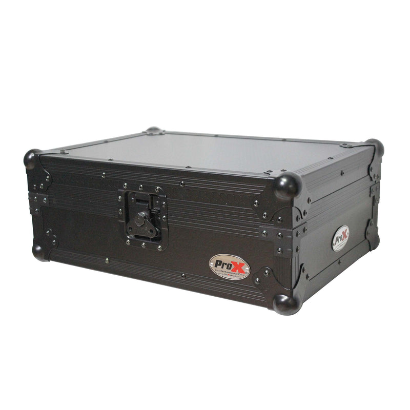 PROX-XS-M12BL - Flight Case for 12 In. Large Format DJ Mixers | Universal | Black on Black