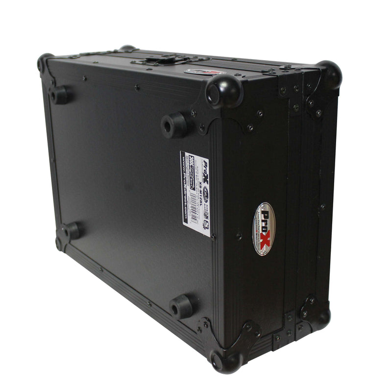 PROX-XS-M12BL - Flight Case for 12 In. Large Format DJ Mixers | Universal | Black on Black