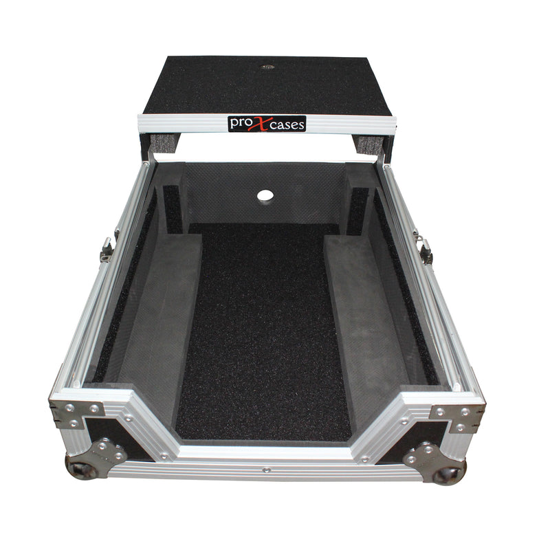 PROX-XS-M12LT- Mixer ATA Flight Hard Case for Large Format 12" Universal DJ Mixer with Laptop Shelf