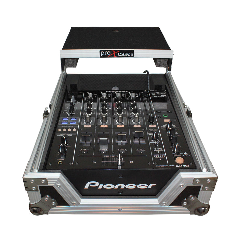 PROX-XS-M12LT- Mixer ATA Flight Hard Case for Large Format 12" Universal DJ Mixer with Laptop Shelf