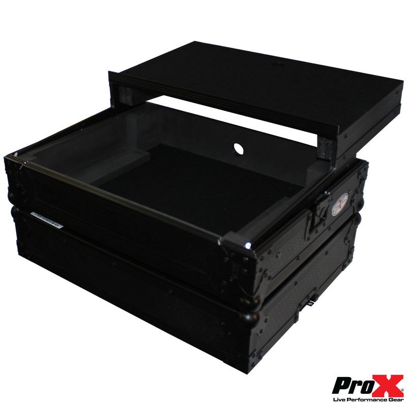 PROX-XS-MIXDECKEX LTBL - Flight Case for Numark MixDeck Express Digital Controller W-Laptop Shelf | Black on Black