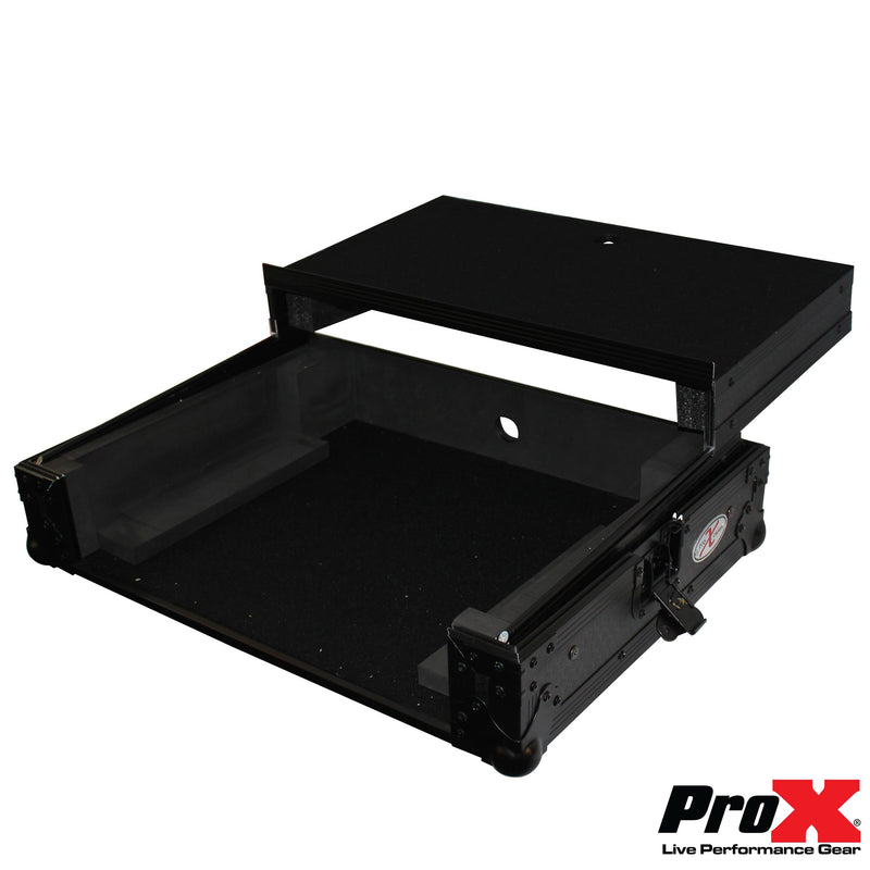 PROX-XS-MIXDECKEX LTBL - Flight Case for Numark MixDeck Express Digital Controller W-Laptop Shelf | Black on Black