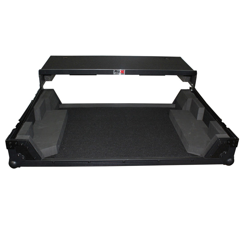 PROX-XS-NS7III WLTBL - Flight Case for Numark NS7iii or NS7ii Digital Controller W-Wheels and Laptop Shelf | Black on Black