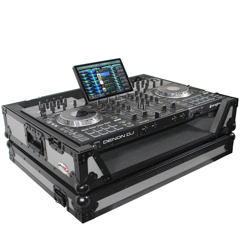 PROX-XS-PRIME4 WGB - Flight Case for Denon Prime 4 Standalone DJ System with Wheels | Black on Gray