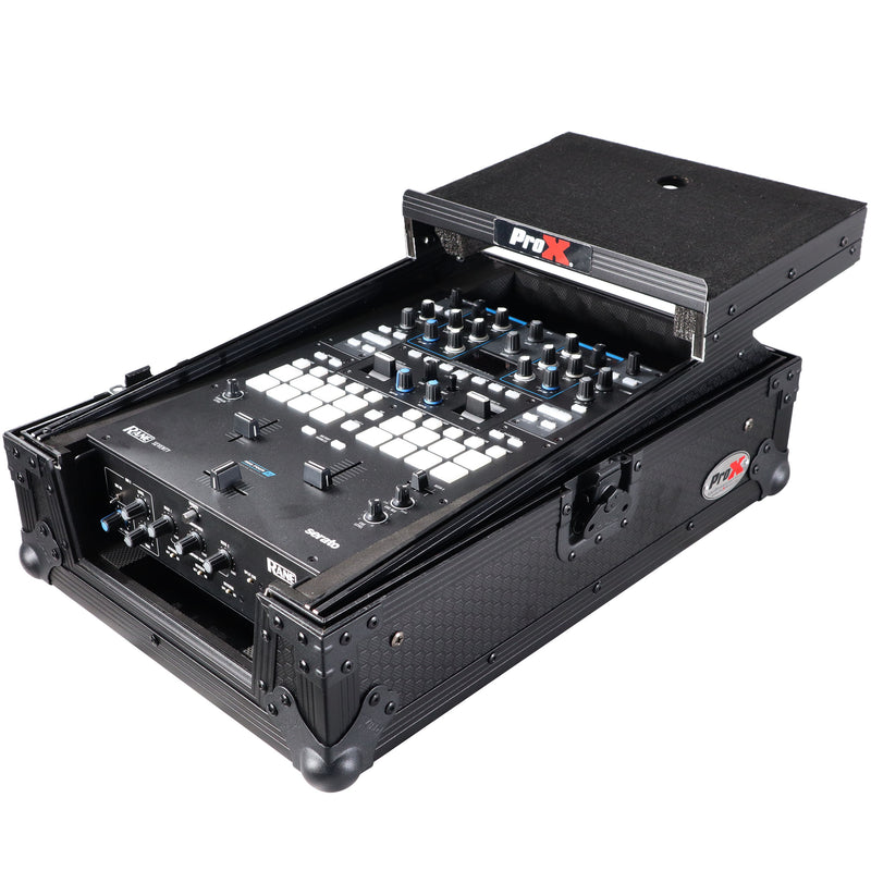 PROX-XS-RANE72LTBL - 11" DJ Mixer Road Case W/Laptop Shelf for Rane Seventy-Two 72 and Rane Seventy (Black on Black)