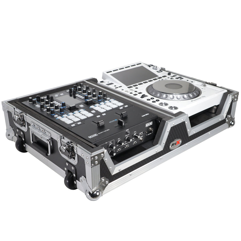 PROX-XS-SCDM12W - Single CD Player & 12" Mixer Case W/Low Profile Wheels and Retractable Handle