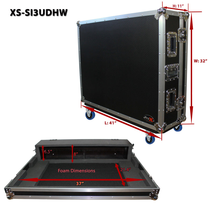 PROX-XS-SI3UDHW - Fits Soundcraft SI Performer 3 and Expression 3 Mixer Console Case with Doghouse and Wheels