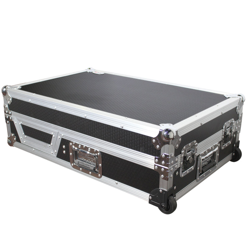 PROX-XS-TMC1012WLT - Single Turntable and Mixer Flight Case W/Sliding Laptop Shelf and Low Profile Wheels