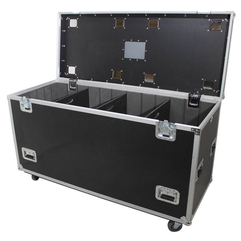 PROX-XS-UTL246036W - TruckPaX™ Heavy-Duty Truck Pack Utility Flight Case W-Divider and Tray Kit | W-4" Casters | 1/2 Inch Plywood | 24"X60"X36"