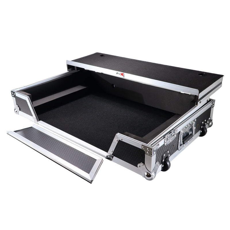 PROX-XS-XDJXZ WLT - Flight Case for Pioneer DJ XDJ-XZ W/ Glide Sliding Laptop Shelf and Wheels