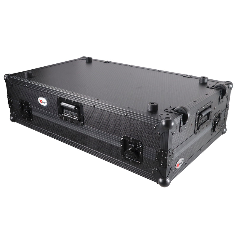 PROX-XS-XDJXZ WLTBL - Flight Case for Pioneer DJ XDJ-XZ W/ Glide Sliding Laptop Shelf and Wheels Black on Black Hardware