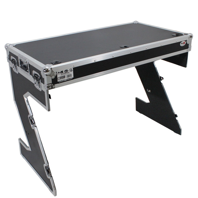 PROX-XS-ZTABLE MK2 - DJ Z-Table® Workstation | Flight Case Table | Portable W-Handles and Wheels