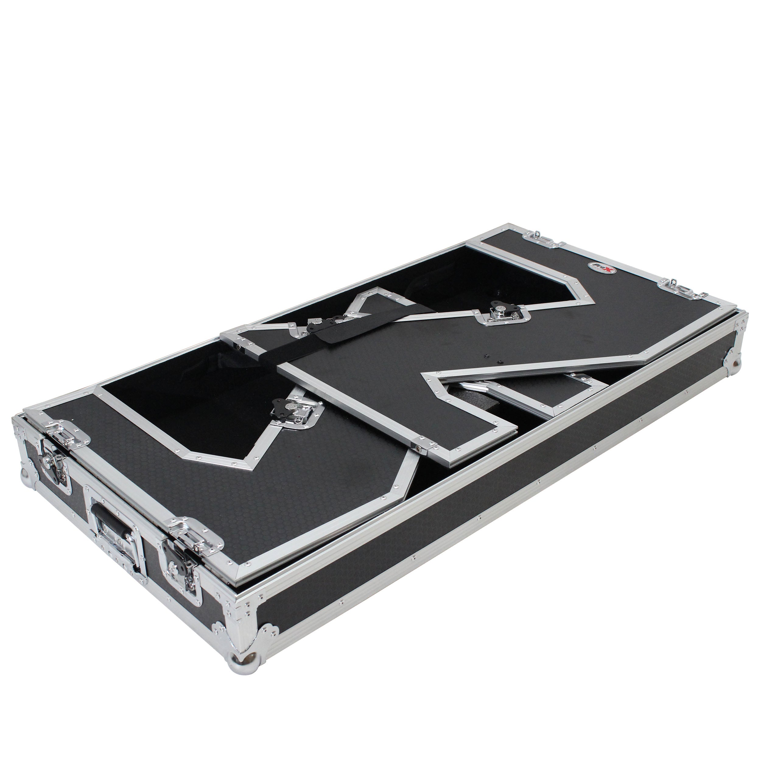PROX-XS-ZTABLE MK2 - DJ Z-Table® Workstation | Flight Case Table | Portable W-Handles and Wheels