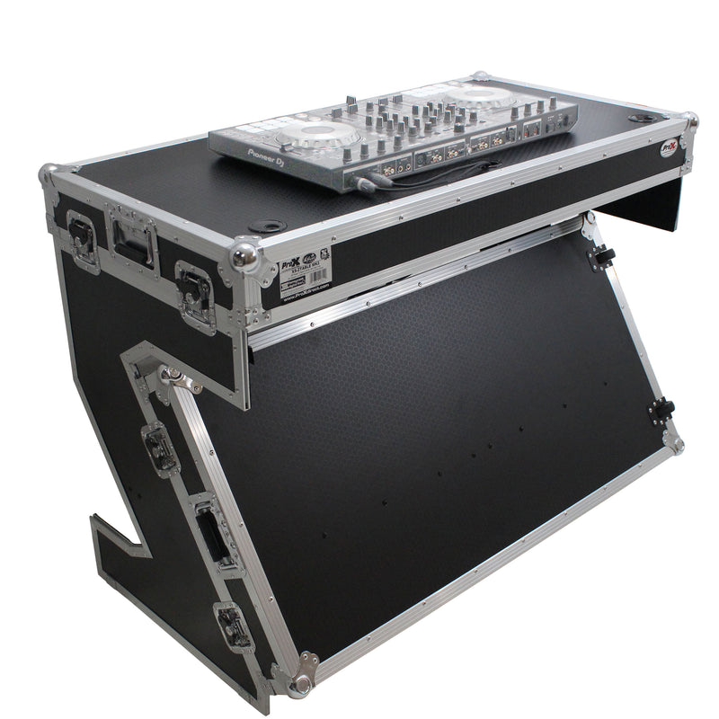 PROX-XS-ZTABLE MK2 - DJ Z-Table® Workstation | Flight Case Table | Portable W-Handles and Wheels