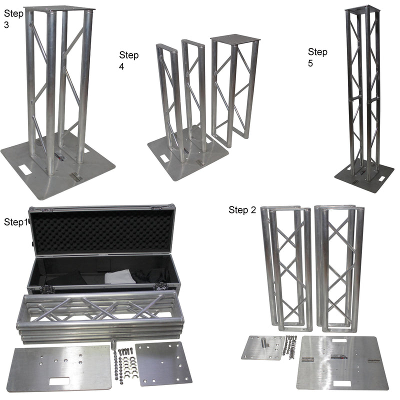 PROX-XT-FTP328-656-C Flex Tower - Flex Tower Totem Package - Adjustable 6.56ft or 3.28ft With Road Case