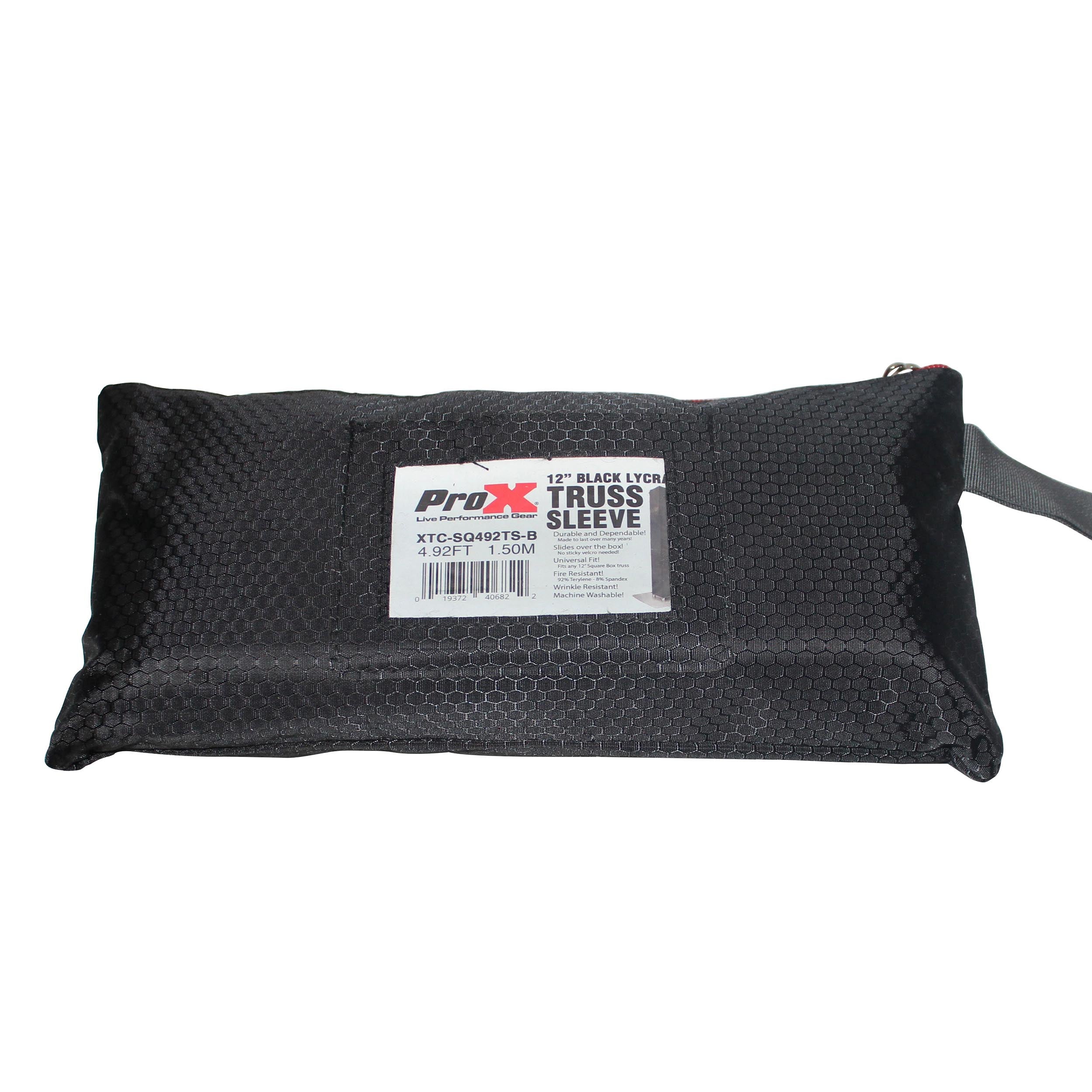 PROX-XTC-SQ492TS-B Lycra Truss Cover - Black 4.92Ft 1.50M Lycra Cover Scrim Sleeve fits 12In F34 Truss Segment