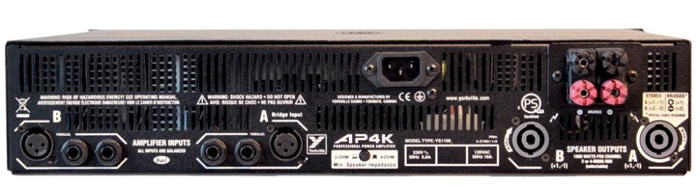 YORKVILLE AP4K - Power amplifier 3600 watts - Yorkville Ap4K 2X 1800W Per Channel Amplifier