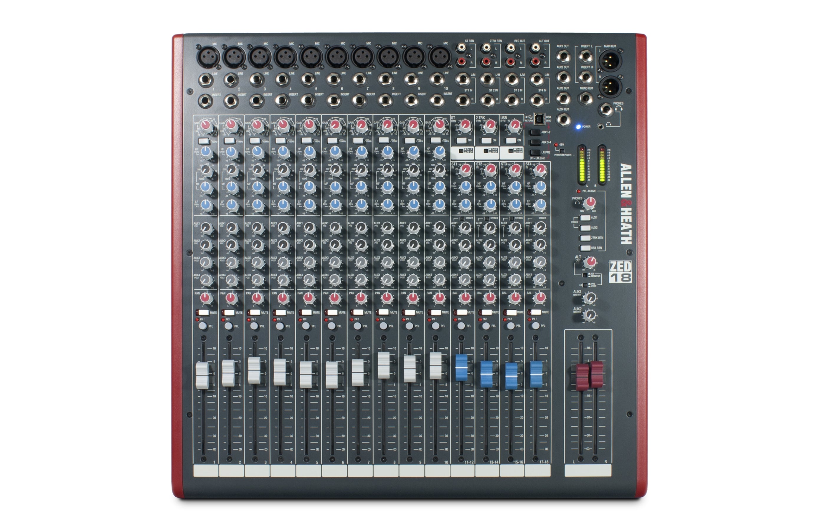 ALLEN & HEATH ZED-18 - 10 Mono 4 Stereo channel Mixer with USB in/out