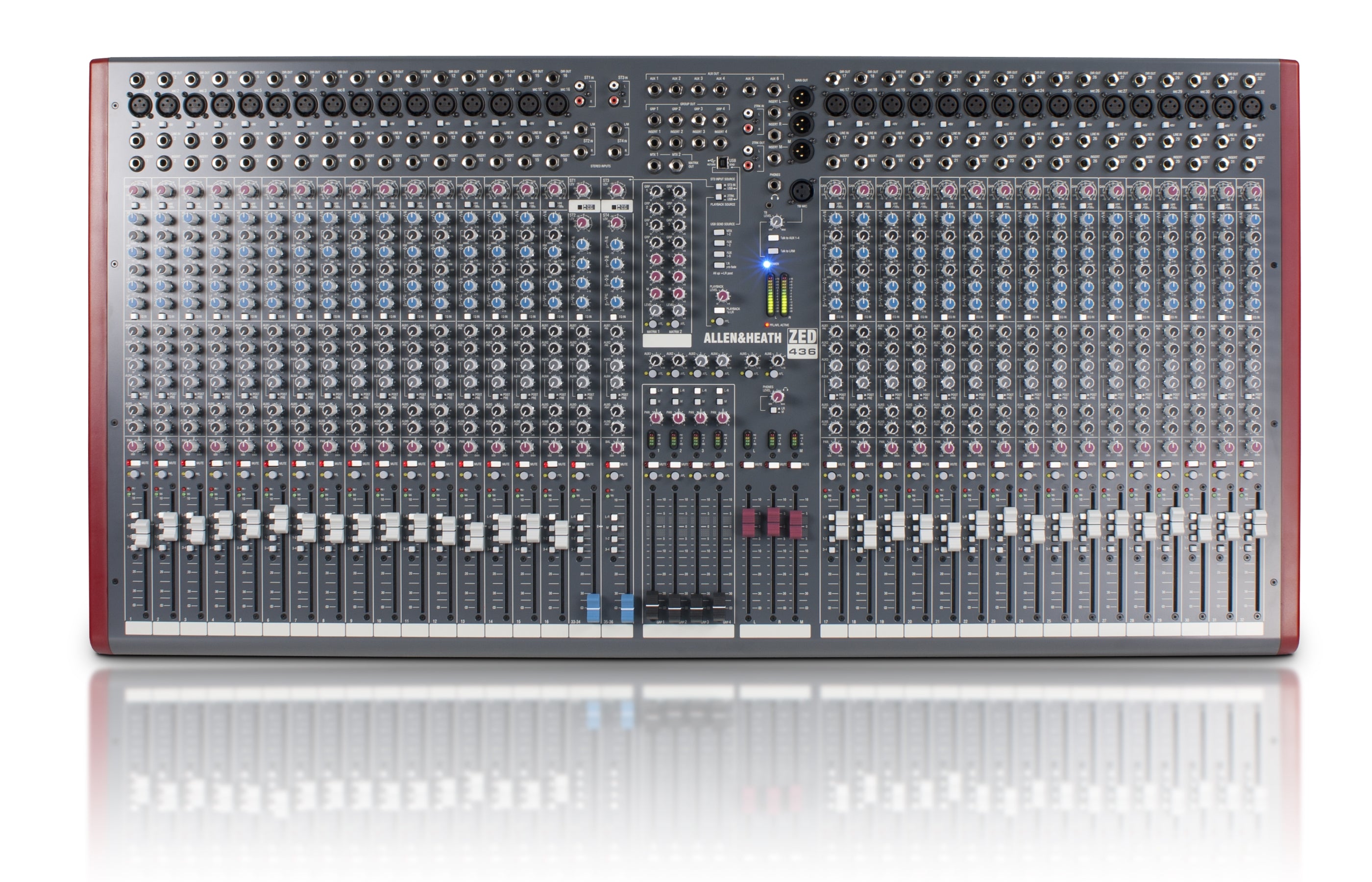 ALLEN & HEATH ZED-436 - 32 Mono 2 Dual Stereo channel 4-bus Mixer w./USB in/out