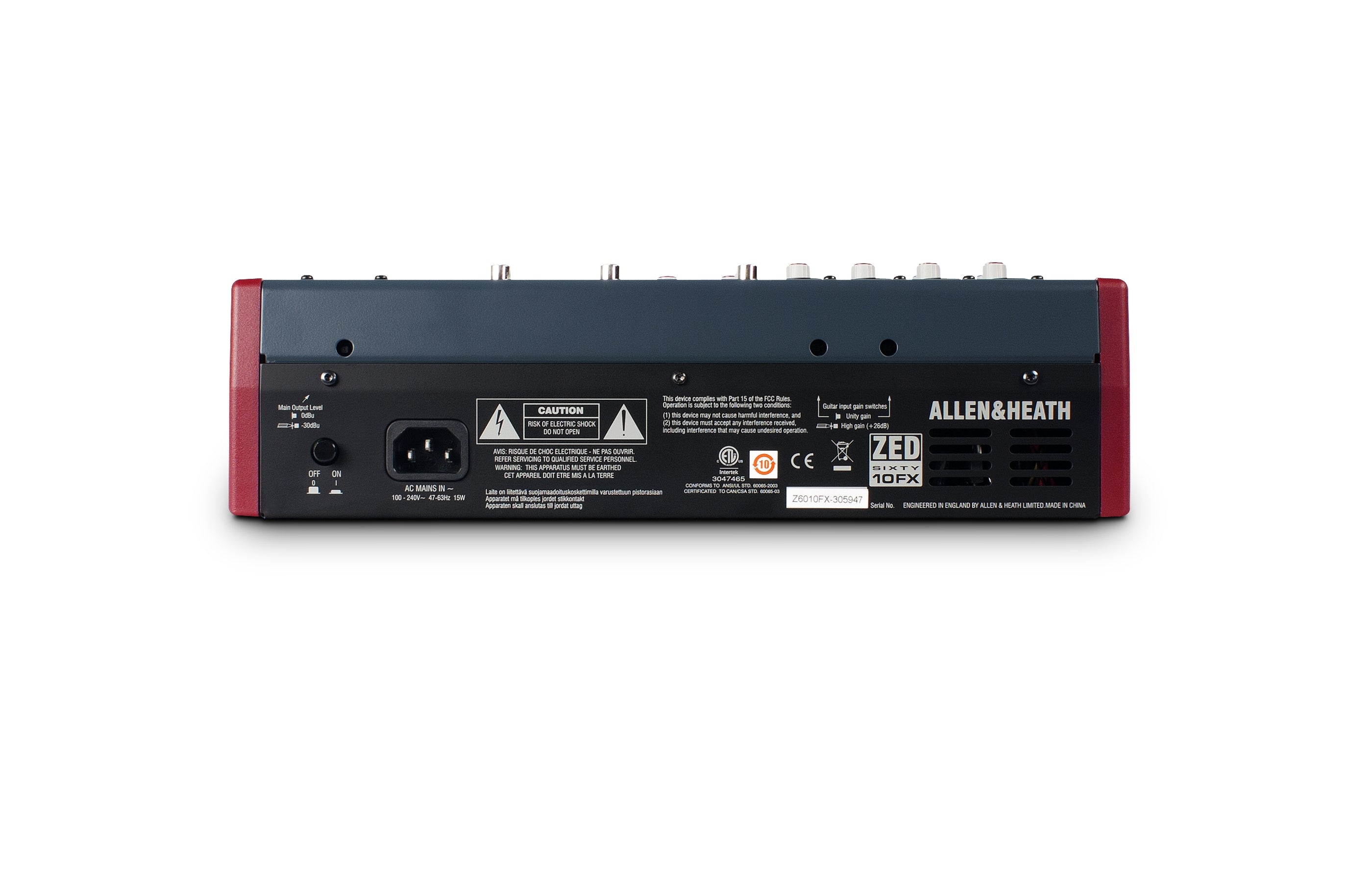 ALLEN & HEATH ZED60-10FX - 4 Mono 2 Stereo channel Mixer with FX & USB in/out