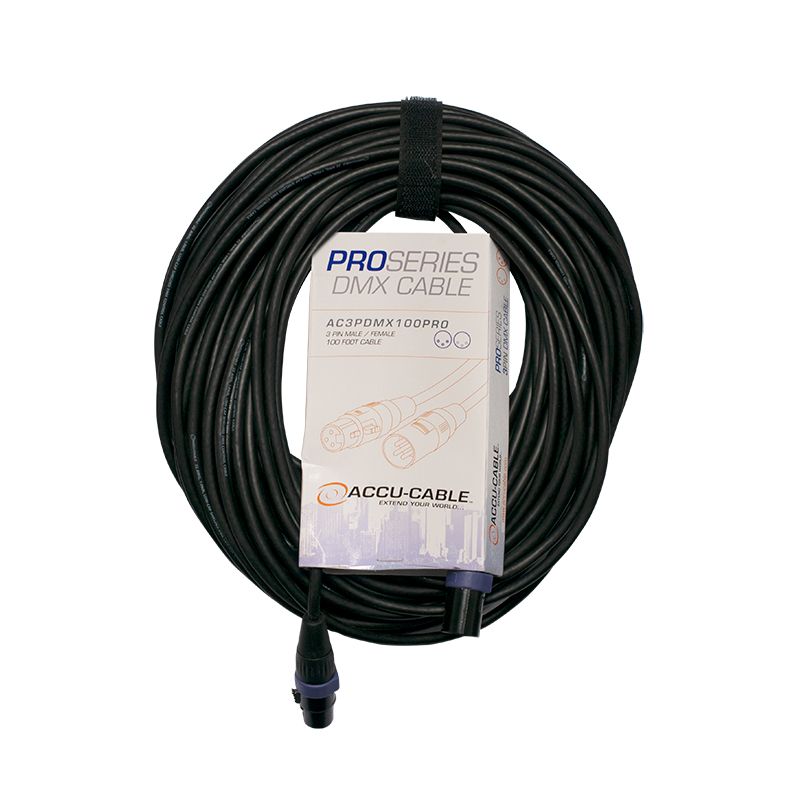 ACCU CABLE AC3PDMX100PRO - 00 Foot 3 Pin Pro DMX Cable Pro Series